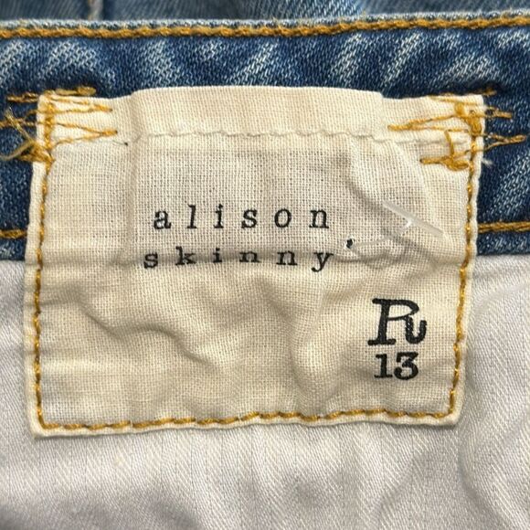 R13 Alison Skinny Cropped Jeans- Color Parker- Size 25 - Picture 14 of 16
